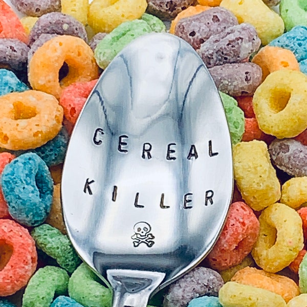 Cereal Killer Spoon / Unique Gift/Boyfriend / Teenager / Husband / Cereal Lover / Hand Stamped Spoon / Personalized Spoon/ father's day Gift