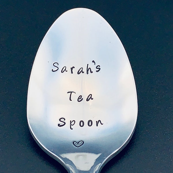 Tea spoon-Hand Stamped Spoon -Personalized Spoon -gift for Tea Lovers -Gift for Best Friend, Gift for Grandpa, Gift for Mom