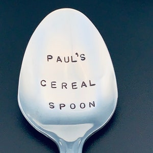 Cereal Killer Spoon / Unique Gift/Boyfriend / Teenager / Husband / Cereal Lover / Hand Stamped Spoon / Personalized Spoon/ cereal spoon