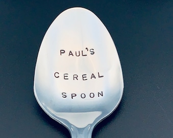 Cereal Killer Spoon / Uniek cadeau / vriendje / Tiener / Echtgenoot / Cereal Lover / Hand Gestempelde Lepel / Gepersonaliseerde Lepel / ontbijtgranen lepel