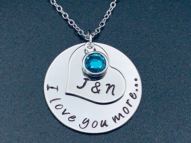 Personalized Heart Necklace i Love You More... Etsy