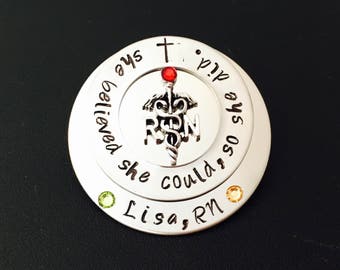 Personalized Pin for RN LPN or Caduceus /bsn /Nurses / Nursing Student /  Nursing Pinning Ceremony / RN pin / Lpn Pin / Nursing Graduate #64