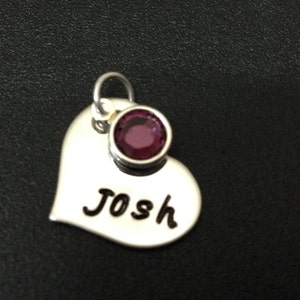 personalized stainless -  personalized heart charm - Custom Charm - Personalized Charm - Name Charm - Silver Jewelry