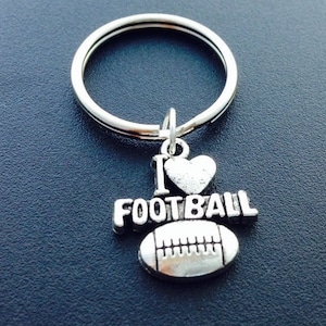 I Love Football KeyChain, Football Key chain, Gifts for Football Players, Football Gift, Athlete Key Chain, Coach Present