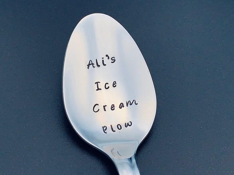 Hand Stamped Spoon personalized Spoon message of Choice Etsy
