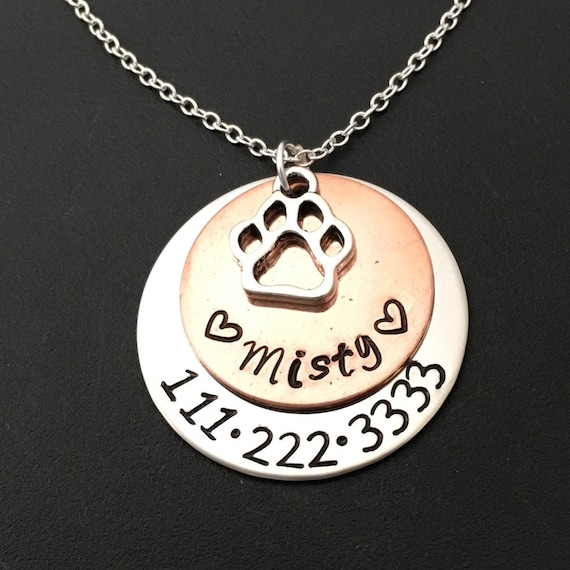 Handstamped Pet Tag Personalized Dog TagPet Tag Handstamped Etsy