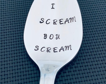 Te grito, gritas - Cuchara estampada a mano - Cuchara personalizada - Mensaje a elegir - Regalo para el mejor amigo, regalo para el abuelo, regalo para mamá