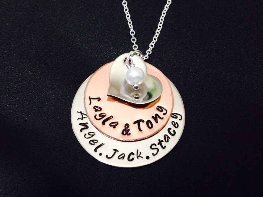 Personalized Family Necklace With Kids Names and Etsy