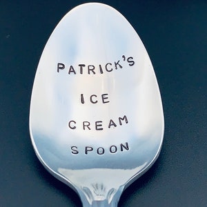 Kids name Ice Cream Spoon -Father's Day Gift -Message of Choice -Gift for Best Friend, Gift for Boyfriend, Gift for Grandpa, Ice cream spoon