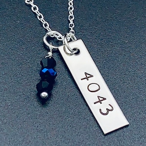Hand Stamped Jewelry -Police Wife / MOM - hand stamped jewelry-personalized jewelry-sheriff wife-deputy wife-trooper wife - thin blue line
