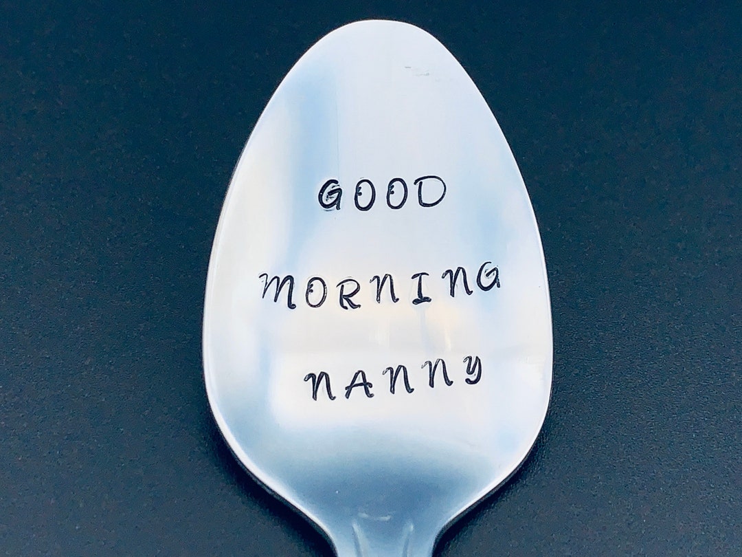 Amosfun 2 Stück Kaffeelöffel Edelstahl - Lange Eisbecher Löffel Mit Good Morning Aufdruck