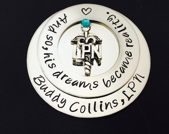 Personalized Pin for RN / Nurses / Nursing Student /  Nursing Pinning Ceremony / RN Nurse pin / Rn Pin / Nursing Graduate #812