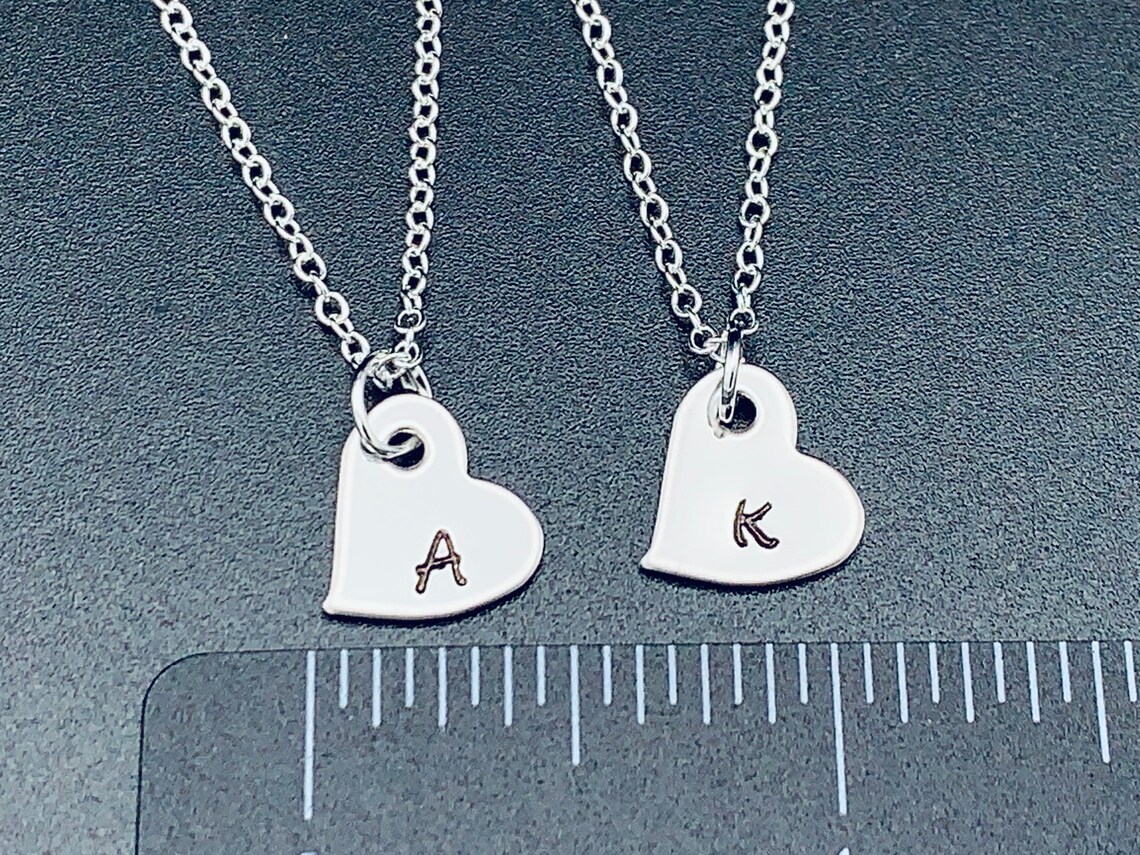 2 Best Friend necklaces initial heart necklace sister Etsy