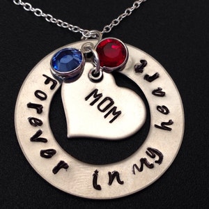 MOM/NANA/DAD Forever In My Heart Necklace, Personalized Gift,  personalize Necklace,