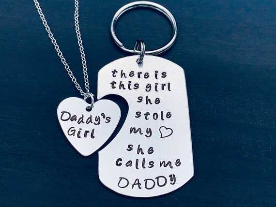 Daddy's girl dog tag heart pendant online