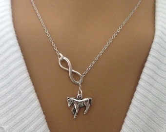 Lariat Style Infinity and Horse Necklace!