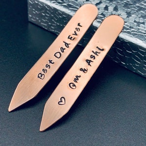 Personalized Collar Stays / silver color / Anniversary Gift / Best Gift for Husband / Boyfriend / Father's Day Gift / Valentine's Gift