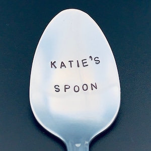 Custom name Spoon / Unique Gift / Teenager / Husband / Coffee Lover / Hand Stamped Spoon / Personalized Spoon/Message of Choice #90