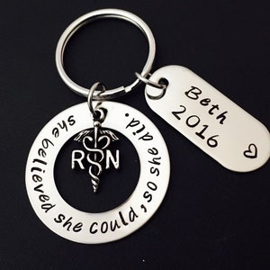 She Believed She Could So She Did Keychain -Affirmation Keychain - Motivational Keychain -Graduation gift -Girl Achiever, graduation cap #48
