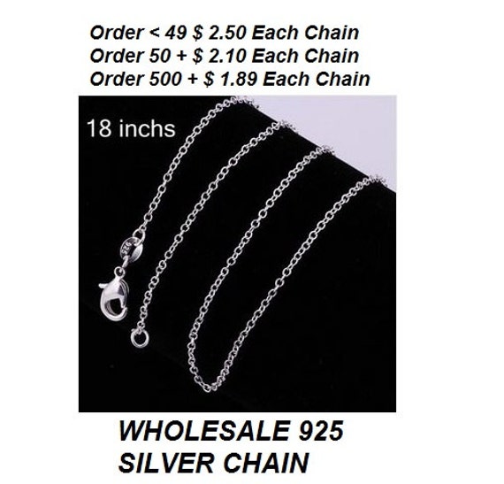 Collier Chaîne Argent 925 Sterling 18" - NEUF Sans Emballage - Fermoir Pince