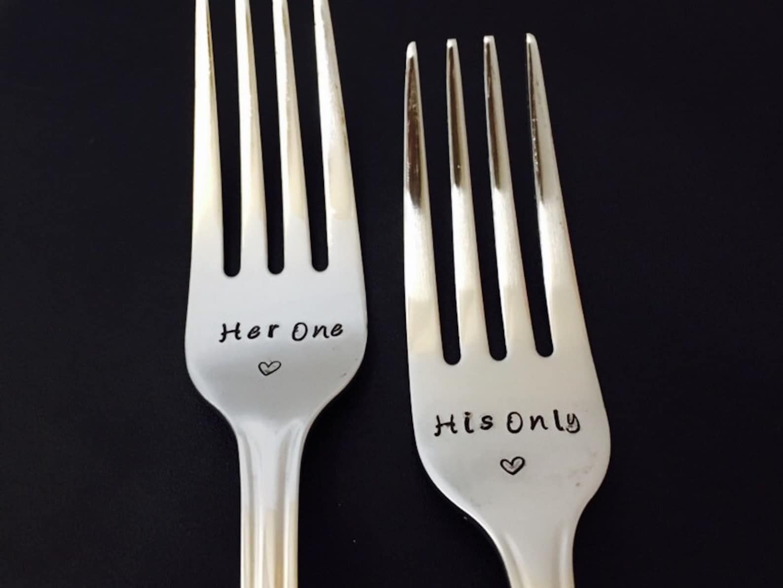 CUSTOM Forkshand Stampedpersonalized Forks valentine's Etsy