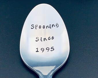 Spooning since  / Hand Stamped Spoon / Personalized Spoon/Message of Choice
