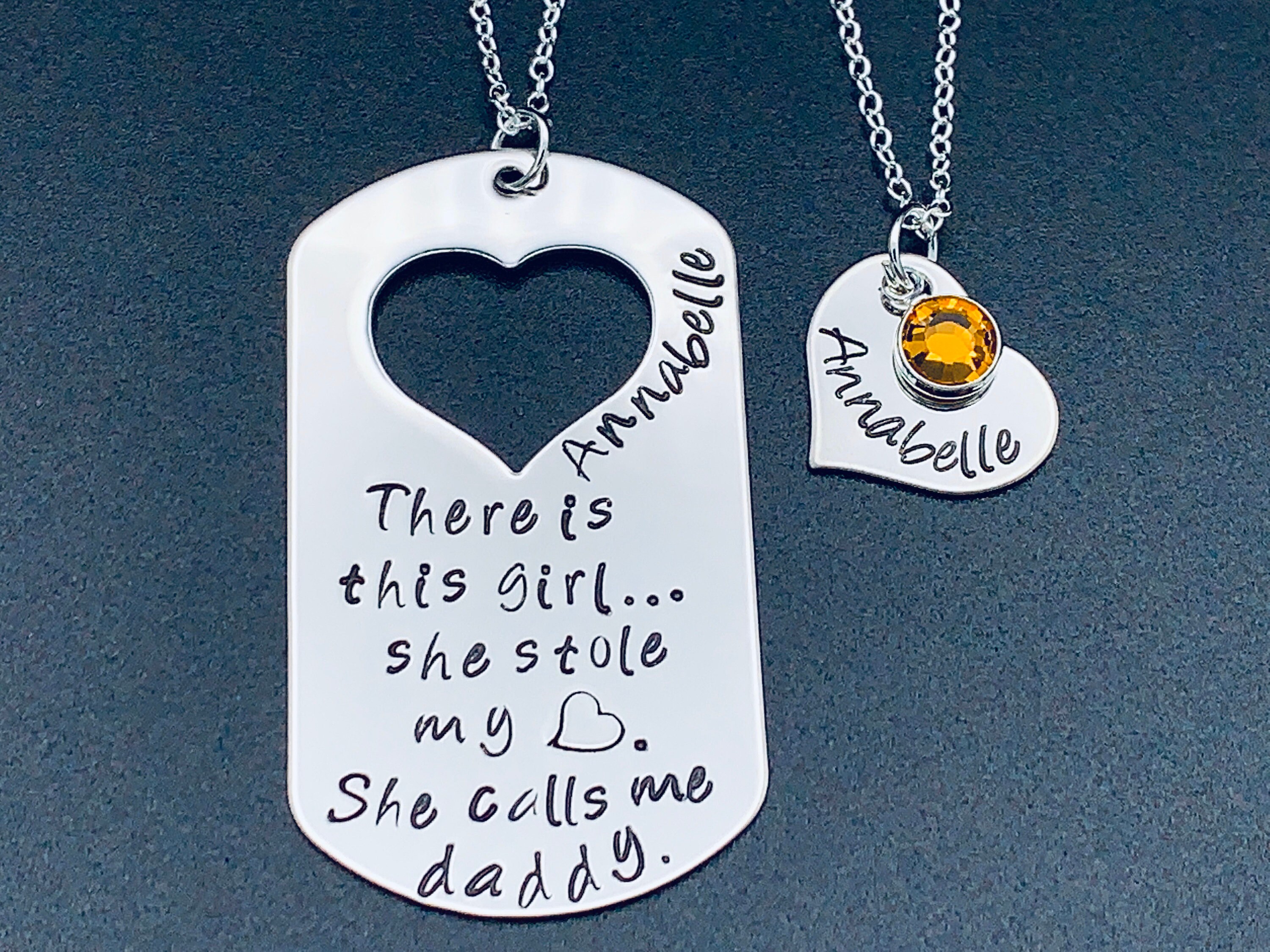 Father Daughter Necklace Etsy Singapore
