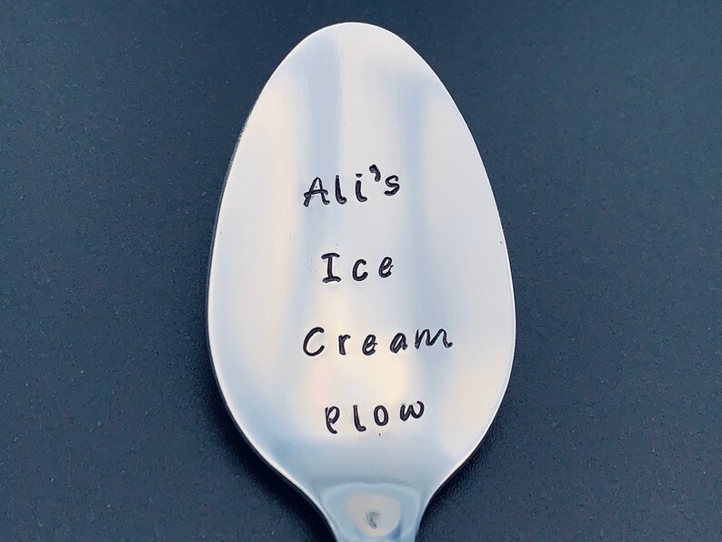 Hand Stamped Spoon personalized Spoon message of Choice Etsy