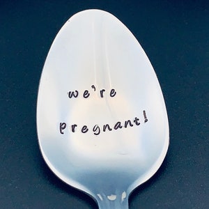 we're pregnant / pregnancy announcement spoon / Baby Announcement/ Going To Have A Baby /You're Going To Be Grandparents /Surprise Pregnancy image 5