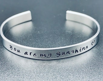She Believed She Could Hand Stamped Bracelet - Aluminum - stainless steel