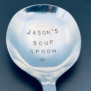 hand stamped soup spoon /Souper Dad/ Souper hero/ Father's Day/ gift for dad/Chicken noodle Spoon/ Personalized Spoon/Christmas gift