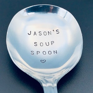 hand stamped soup spoon /Souper Dad/ Souper hero/ Father&#39;s Day/ gift for dad/Chicken noodle Spoon/ Personalized Spoon/Christmas gift