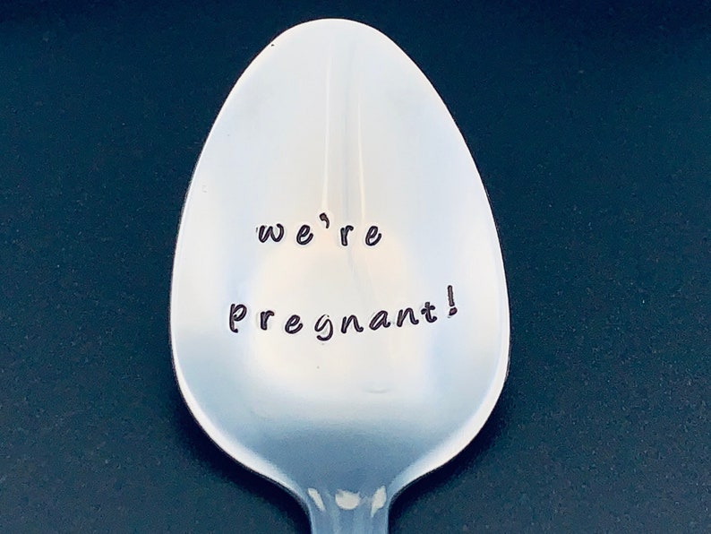 we're pregnant / pregnancy announcement spoon / Baby Announcement/ Going To Have A Baby /You're Going To Be Grandparents /Surprise Pregnancy image 3