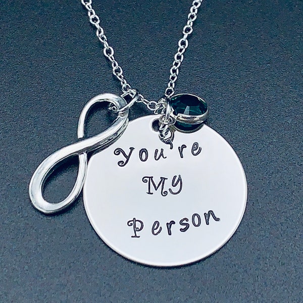 Grey's Anatomy Inspired " You're My Person" and NFINITY charm and necklace - Great for best friends / valentine's day gift /gift for him