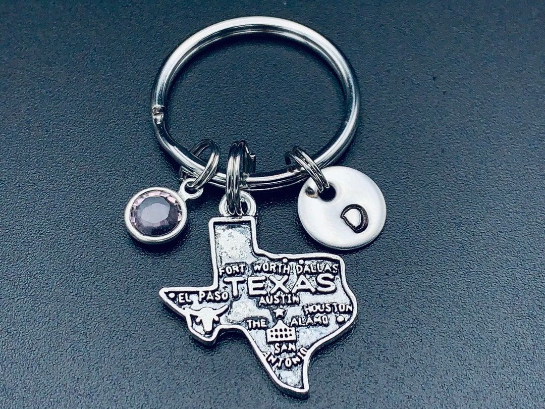 Texas State Keychain - Texas Keychain - Texas Keyring - State Charm ...
