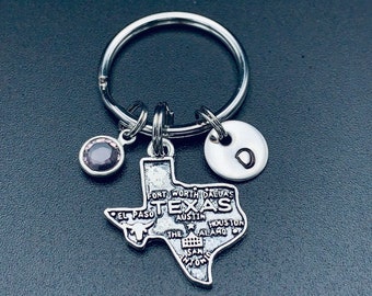 Texas state keychain - Texas keychain - Texas keyring - State Charm - Map keychain - Map Jewelry