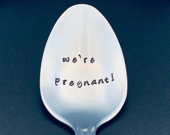 we're pregnant / pregnancy announcement spoon / Baby Announcement/ Going To Have A Baby /You're Going To Be Grandparents /Surprise Pregnancy