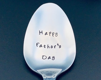 Happy Father's Day Gift - Hand Stamped Spoon -Personalized Spoon - Gift for Best Friend, Gift for Dad, Gift for Grandpa, Gift for Husband