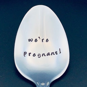 we're pregnant / pregnancy announcement spoon / Baby Announcement/ Going To Have A Baby /You're Going To Be Grandparents /Surprise Pregnancy image 4