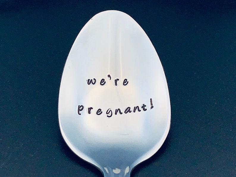 we're pregnant / pregnancy announcement spoon / Baby Announcement/ Going To Have A Baby /You're Going To Be Grandparents /Surprise Pregnancy image 4