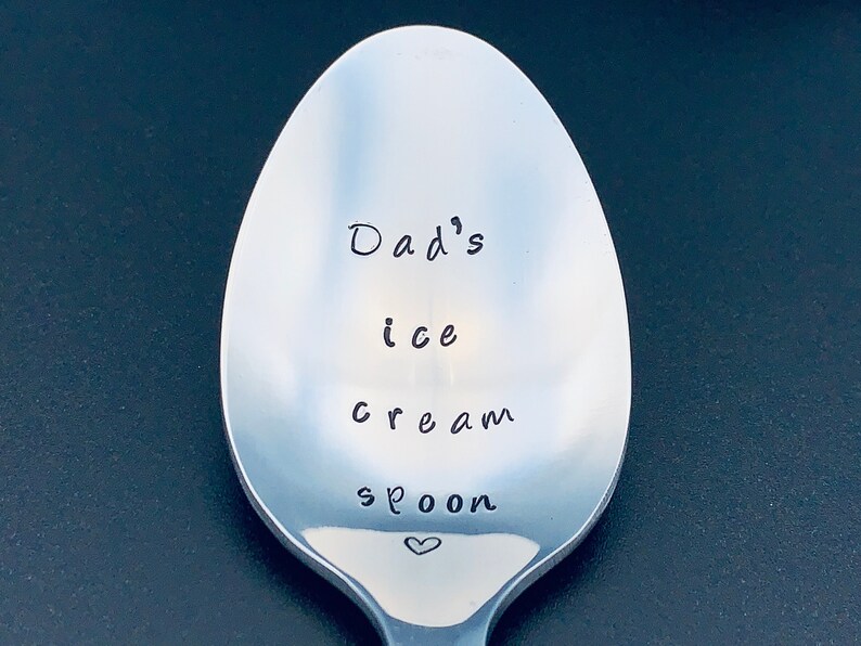 Hand-Stamped Stainless Steel Ice Cream Spoon - Thumbnail 3