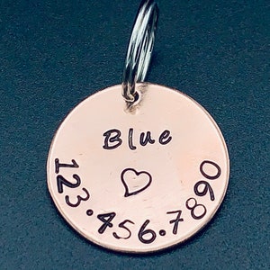 Handstamped Pet Tag / Personalized Dog Tag / Pet Tag / Dog Tag / Dog ID Tag / Pet Tag for Dogs / Custom Dog Tag / Copper Dog Tag Handstamped