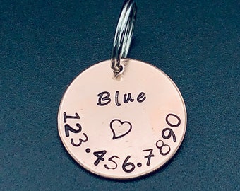 Handstamped Pet Tag / Personalized Dog Tag / Pet Tag / Dog Tag / Dog ID Tag / Pet Tag for Dogs / Custom Dog Tag / Copper Dog Tag Handstamped