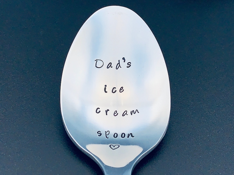 Hand-Stamped Stainless Steel Ice Cream Spoon - Thumbnail 2