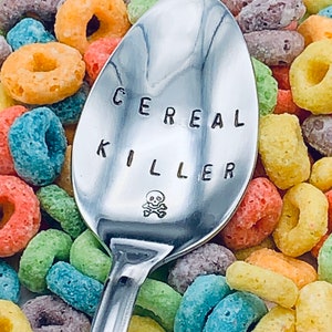 Cereal Killer Spoon / Unique Gift/Boyfriend / Teenager / Husband / Cereal Lover / Hand Stamped Spoon / Personalized Spoon/ father's day Gift image 8