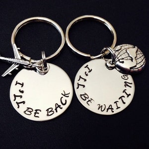 I&#39;ll Be Back - I&#39;ll Be Waiting - Couples Set LDRship  Love or Friendship-gift for LDR-Long Distance Relationship Valentine&#39;s Gift