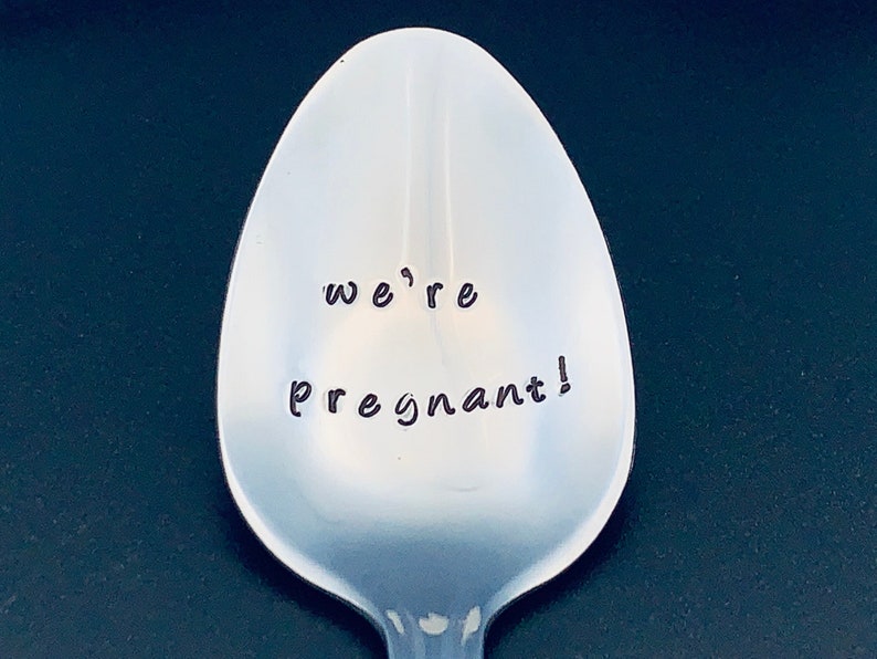 we're pregnant / pregnancy announcement spoon / Baby Announcement/ Going To Have A Baby /You're Going To Be Grandparents /Surprise Pregnancy image 2