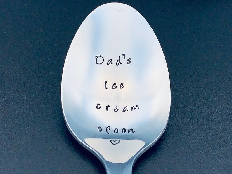 Hand-Stamped Stainless Steel Ice Cream Spoon - Thumbnail 4