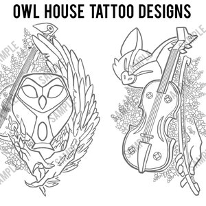 Owl House Character Palisman Tattoo Designs 