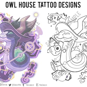 Owl House Titan Luz Lilith Gus And Willow Palisman Tattoo Designs